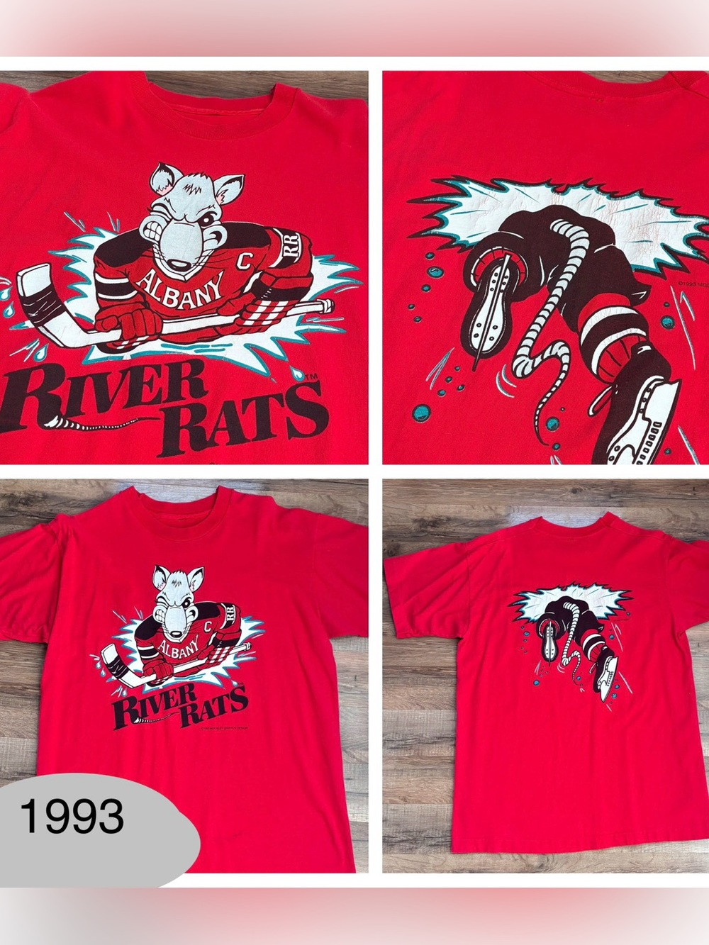 Vintage Albany River Rats AHL 90’s 1993 Albany RiverRats T-Shirt